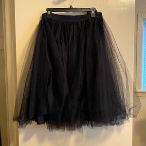 Belle Badgley Mischka Black Tulle Skirt